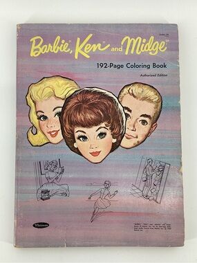 Barbie Purple and Pink Vintage-Style Coloring Book Cover
